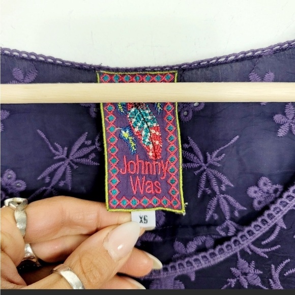 JOHNNY WAS PURPLE JOSSIMAR FLOWY TUNIC XS 💜💜💜 - Picture 9 of 12